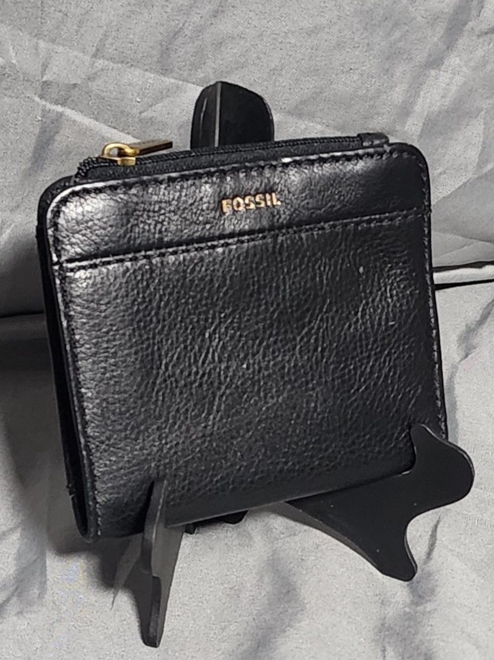 Fossil Jori RFID Black Leather Small Bifold Wallet